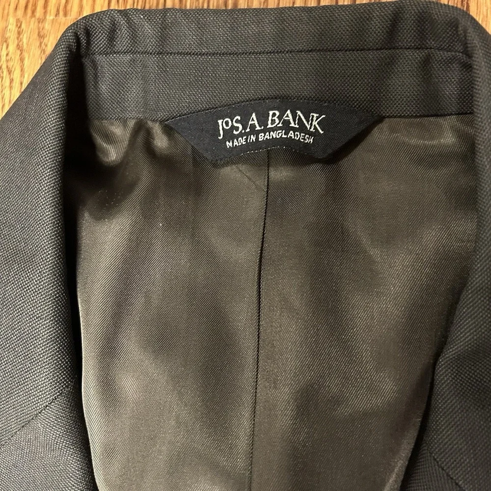 Jos A Bank Mens Blazer Career Suit Single Breasted 42 R Gray Wool Cashmere Blend